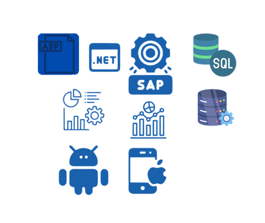 Technology
ASP.NET framework with SQL Server backend, and Crystal Reports & Power BI for comprehensive data Data visualization.

Mobility Applications
iOS and Android platforms